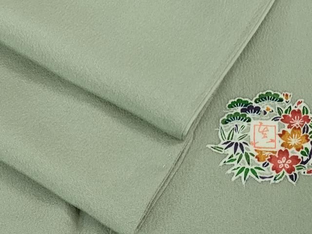 平和屋着物 上 色無地 青磁鼠色 kh 5