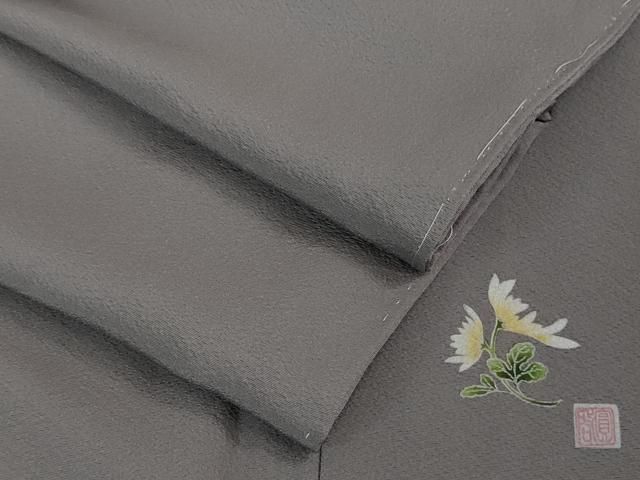 平和屋着物 上 本草木染作家 啓圓 色無地 薄鼠色 ♥ DZAB0789kh5