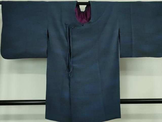 平和屋着物 上 コート作家 三本賢 和装コート ロング丈 暈し染め 鬼しぼ縮緬 DZAB0843kh5