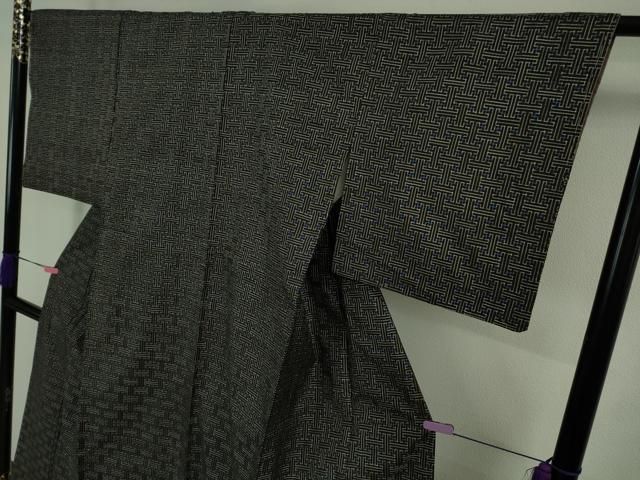 平和屋着物■希少　本場大島紬　龍郷絣　秋名バラ　逸品　DZAB1157kh5 平和屋着物□希少 本場大島紬 龍郷絣 秋名バラ 逸品 DZAB1157kh5