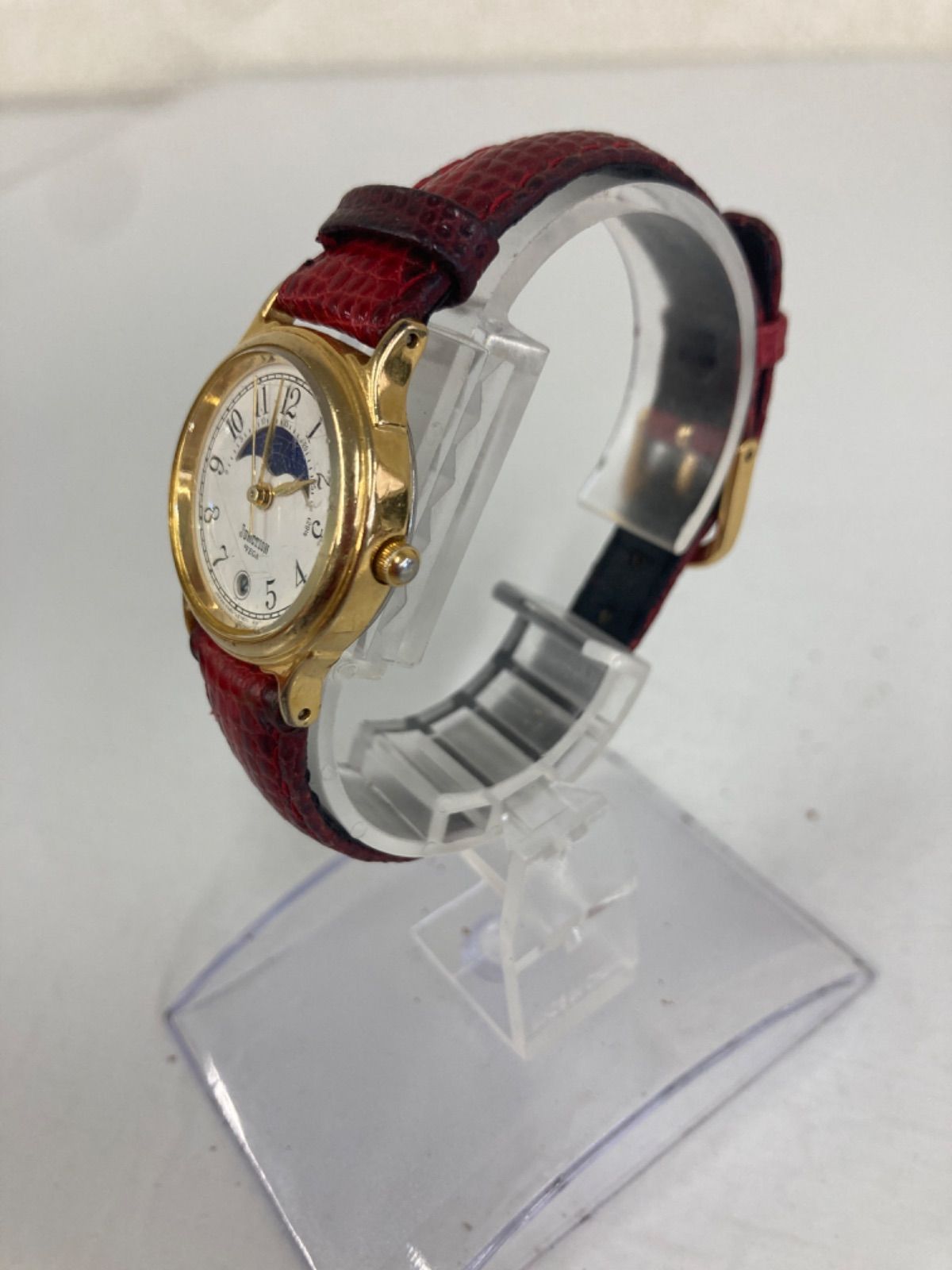 2【不動】CITIZEN VEGA junction ムーンフェイズ レッド 赤 ゴールド