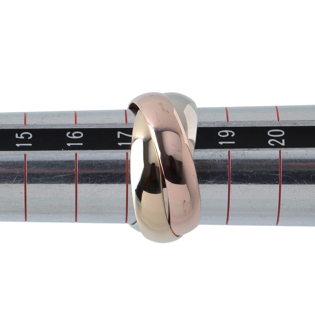 カルティエ トリニティ リング 57 幅5.1mm 750PG|WG|YG スリーカラー 箱 仕上げ済 Cartier 23964 FORTGASGNV_COM_BR