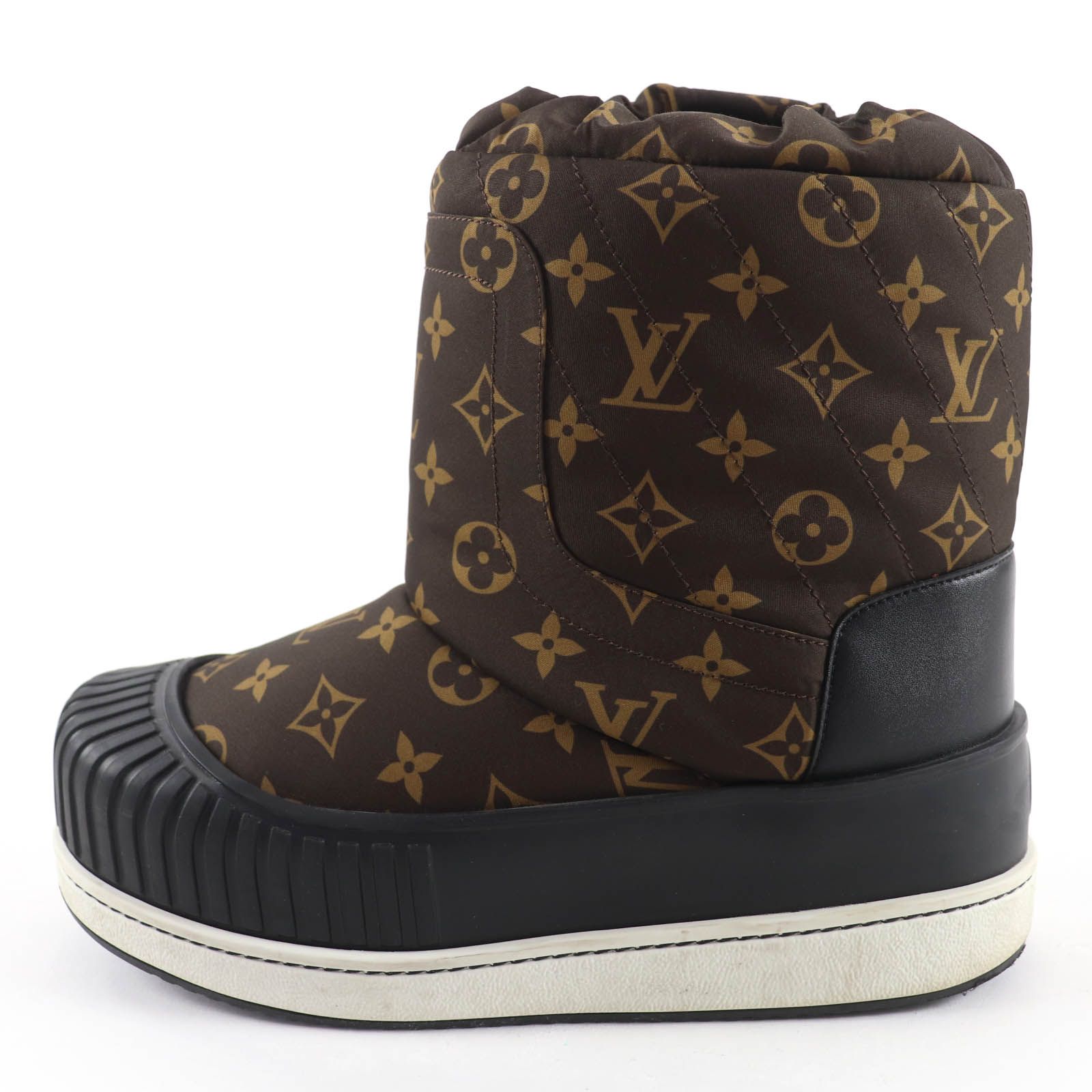  LOUIS VUITTON ルイヴィトン 2020年製 ポーラー ライン モノグラム レザー使い ショートブーツ ブラウン 40 イタリア製 レディース メンズOK その他 ブーツ