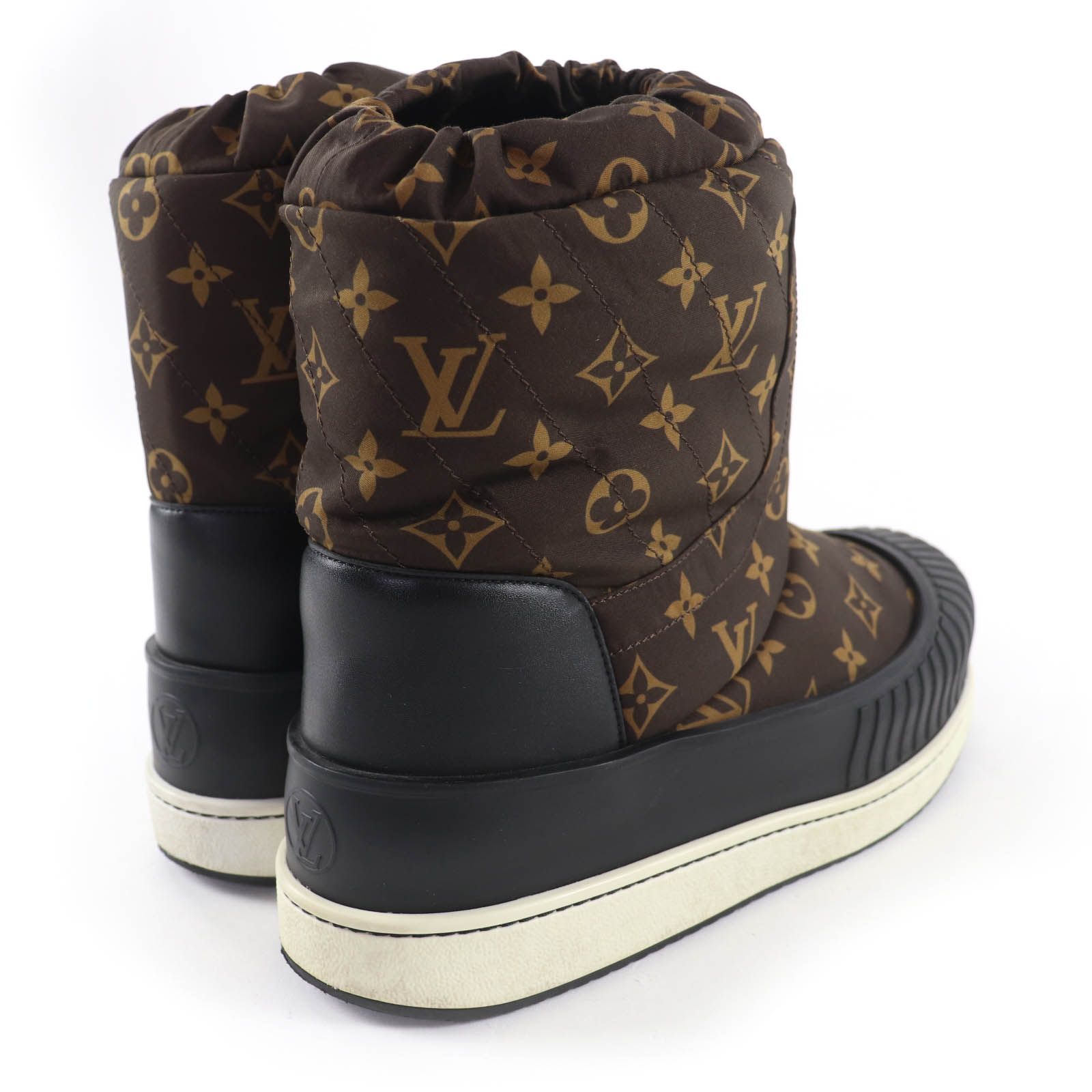 LOUIS VUITTON ルイヴィトン 2020年製 ポーラー ライン モノグラム レザー使い ショートブーツ ブラウン 40 イタリア製 レディース メンズOK