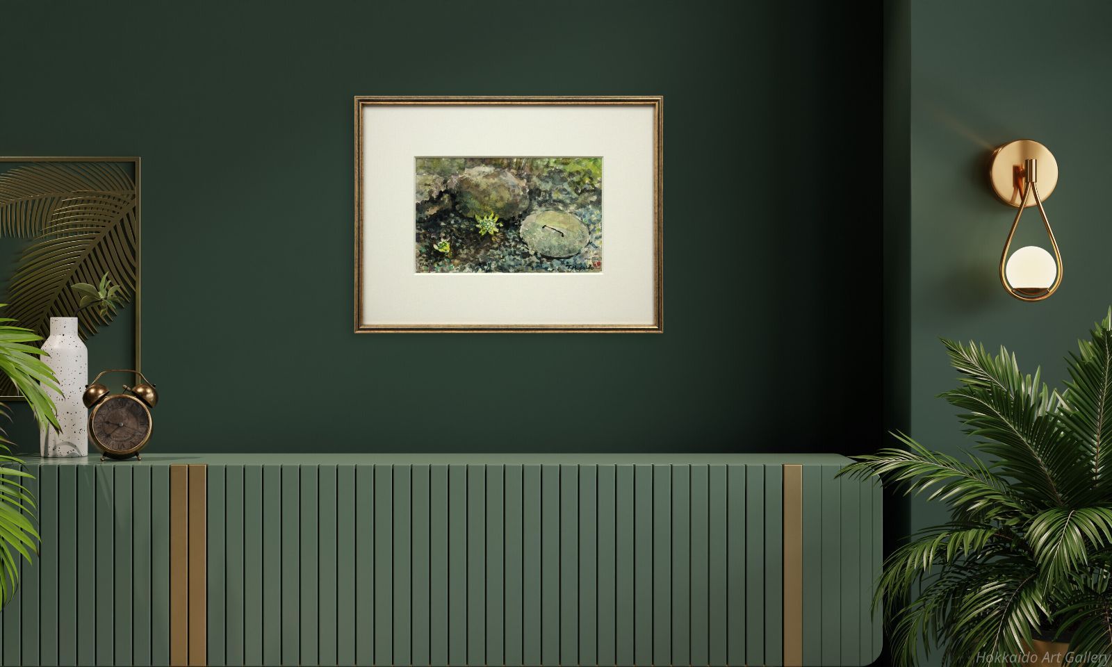 美術品・アンティーク・コレクション 星野恒隆 「片隅の春」 水彩画 絵画