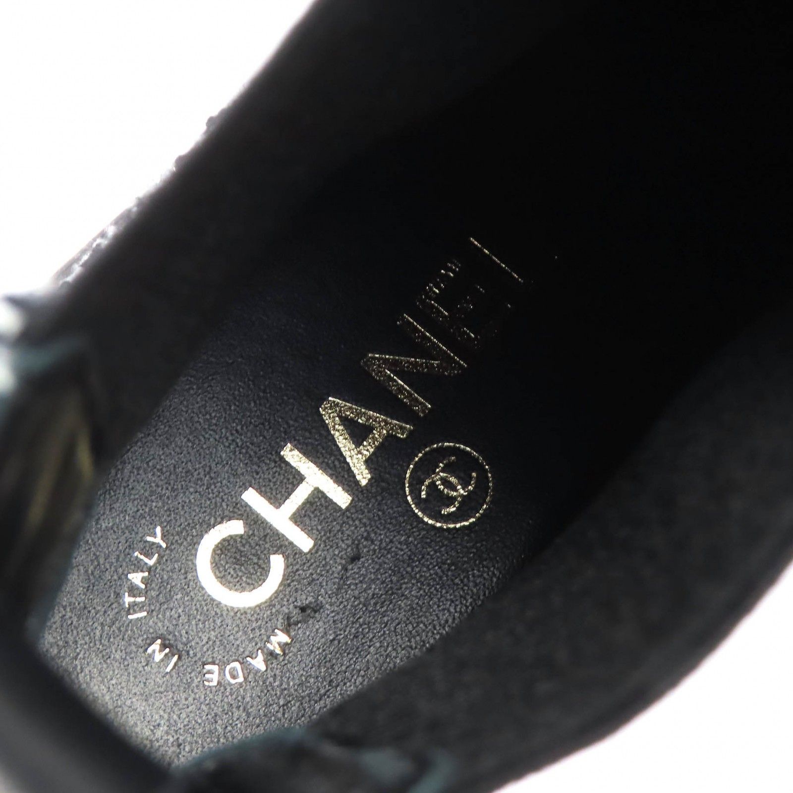  CHANEL シャネル 23 A G 45087 ロゴ パテントレザー使い サイドゴア ツイード ショートブーツ ブラック ホワイト 36.5 保存袋付き イタリア製 レディース その他 ブーツ