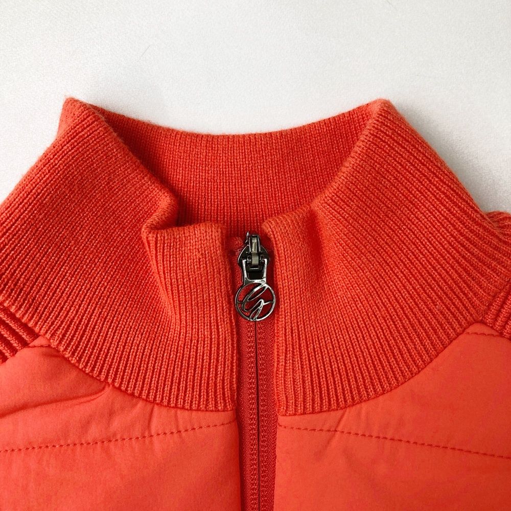 サイズ M DESCENTE GOLF デサントゴルフ 中綿切替 長袖ニットジャケット 総柄 オレンジ系 240101437475 ゴルフウェア レディース ストスト LLC-HASEGAWATOSO_COM