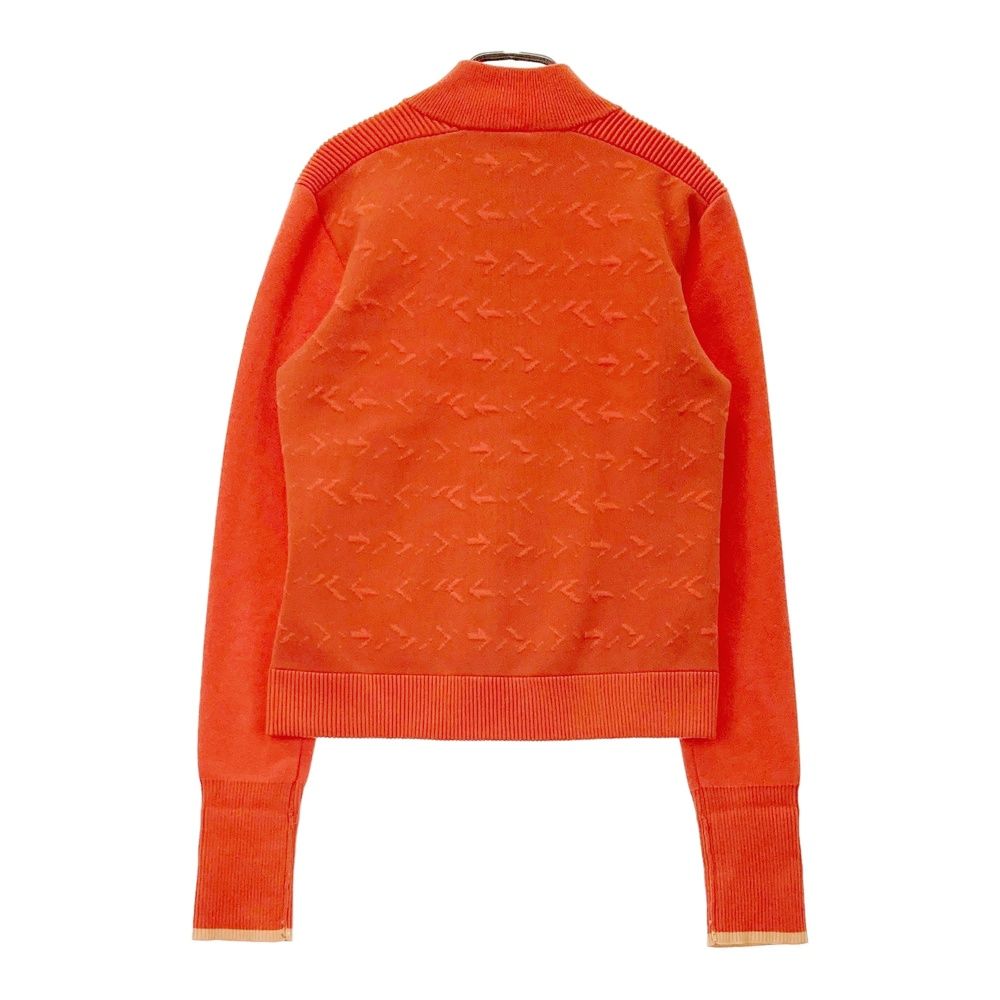 サイズ M DESCENTE GOLF デサントゴルフ 中綿切替 長袖ニットジャケット 総柄 オレンジ系 240101437475 ゴルフウェア レディース ストスト