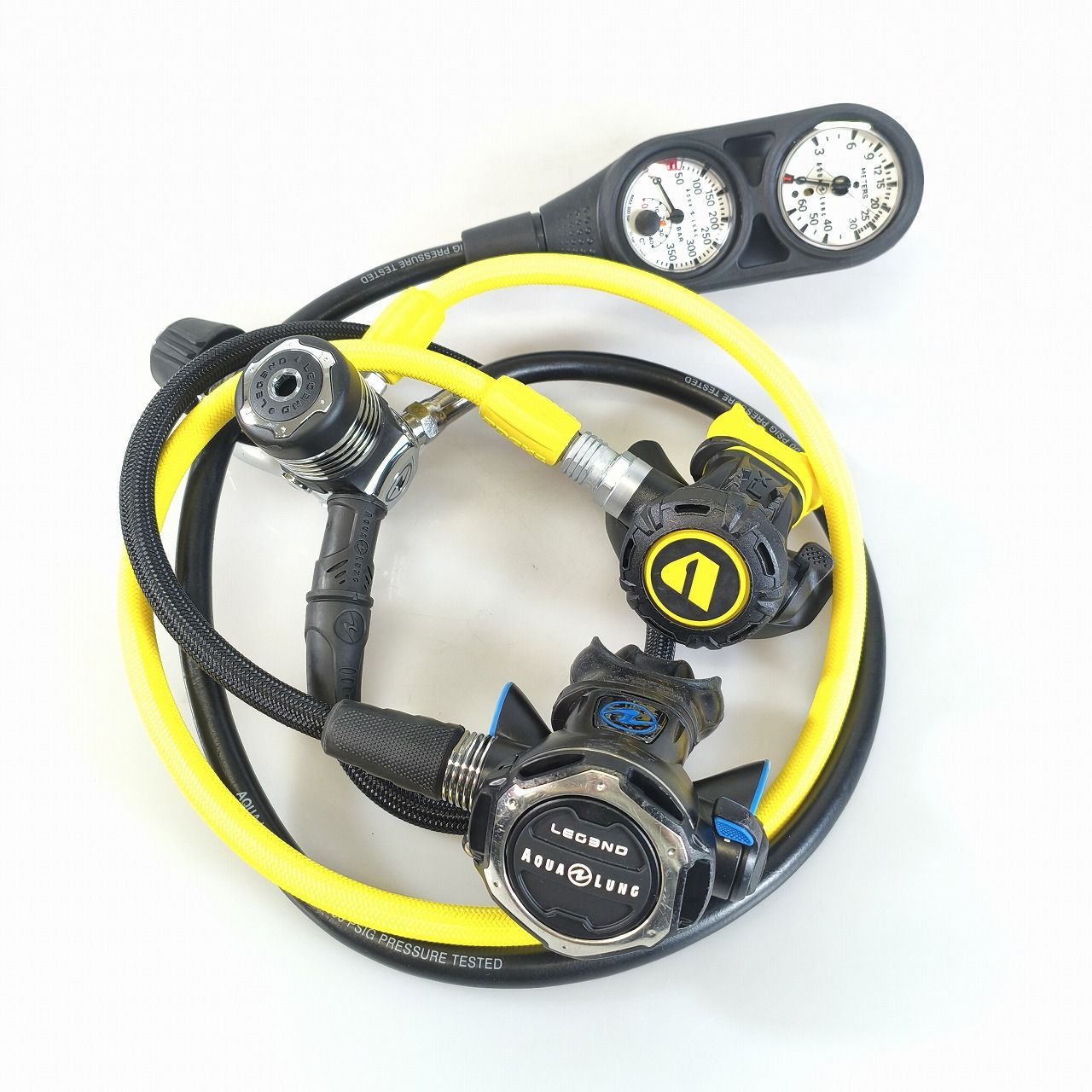 OH済 AQUALUNG アクアラング LEGEND レギュレーター ファースト セカンド オクトパス ゲージセット REG-240430MR