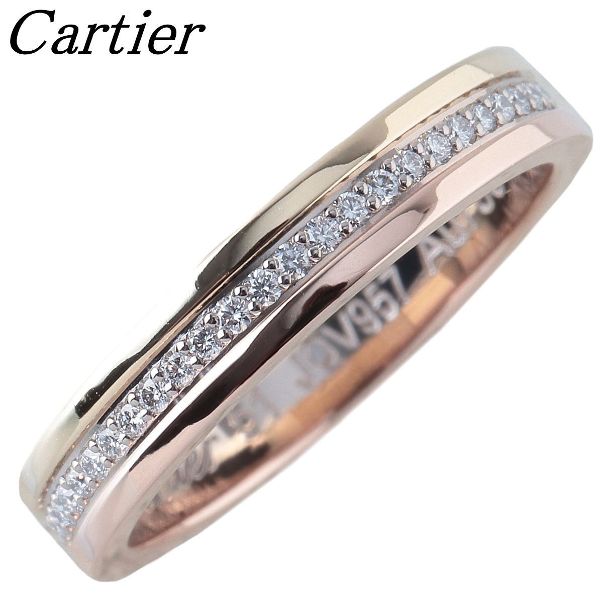 カルティエ トリニティ ダイヤ リング ルイカルティエ ヴァンドーム フルエタニティ 51 Au750PG|WG|YG スリーカラー 保証書 2020年 箱 仕上げ済 Cartier 24107