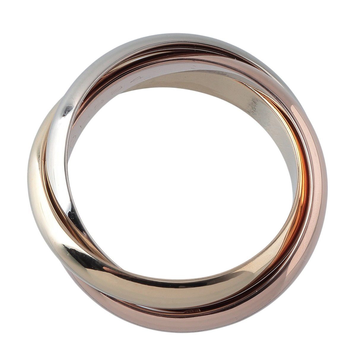 カルティエ トリニティ リング 55 幅約4.0mm 750PG|WG|YG スリーカラー 箱 仕上げ済 Cartier 24130
