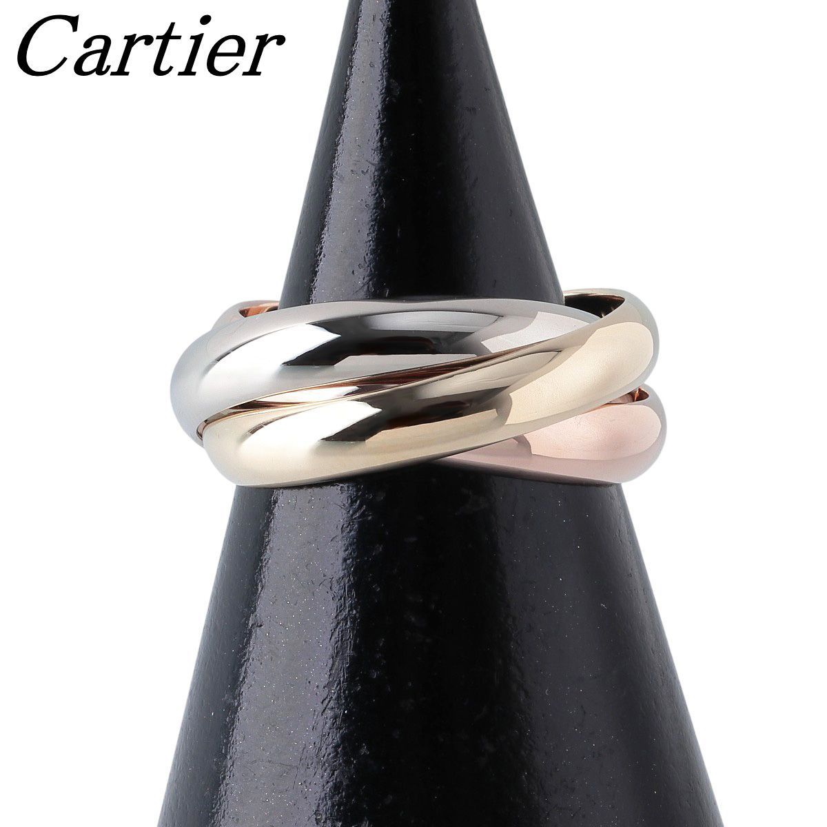 カルティエ トリニティ リング 55 幅約4.0mm 750PG|WG|YG スリーカラー 箱 仕上げ済 Cartier 24130