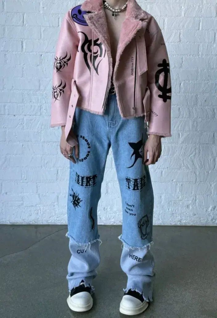 スクワット ニット ミックス デニム パンツ