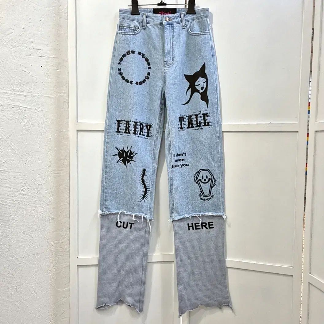 スクワット ニット ミックス デニム パンツ