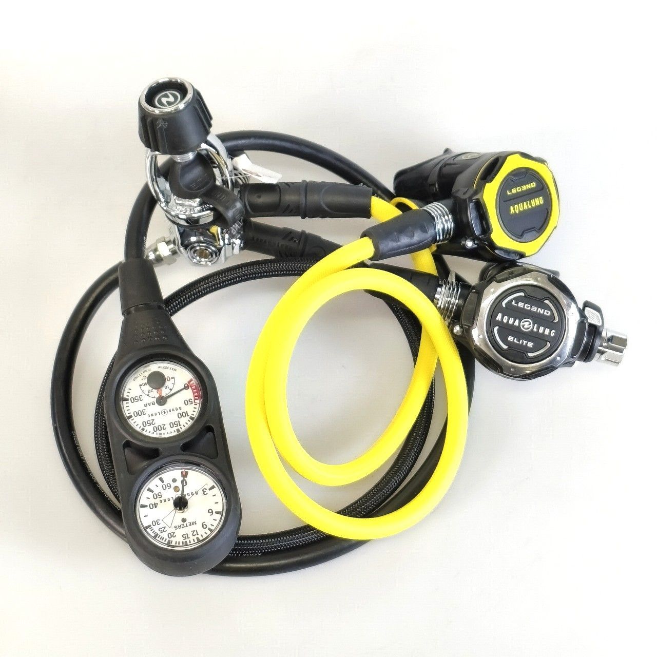 OH済 AQUALUNG アクアラング LEGEND レギュレーター ファースト セカンド オクトパス ゲージセット REG-241223MJ
