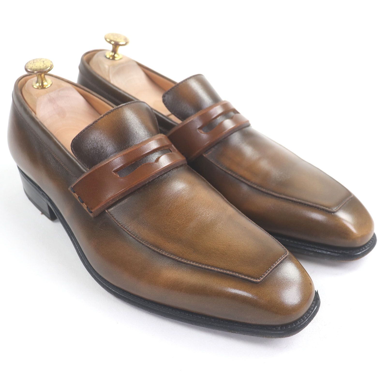 J.M WESTON ジェイエムウエストン 414 レザー コインローファー ペニーローファー モカシン ブラウン 7 D フランス製 メンズ