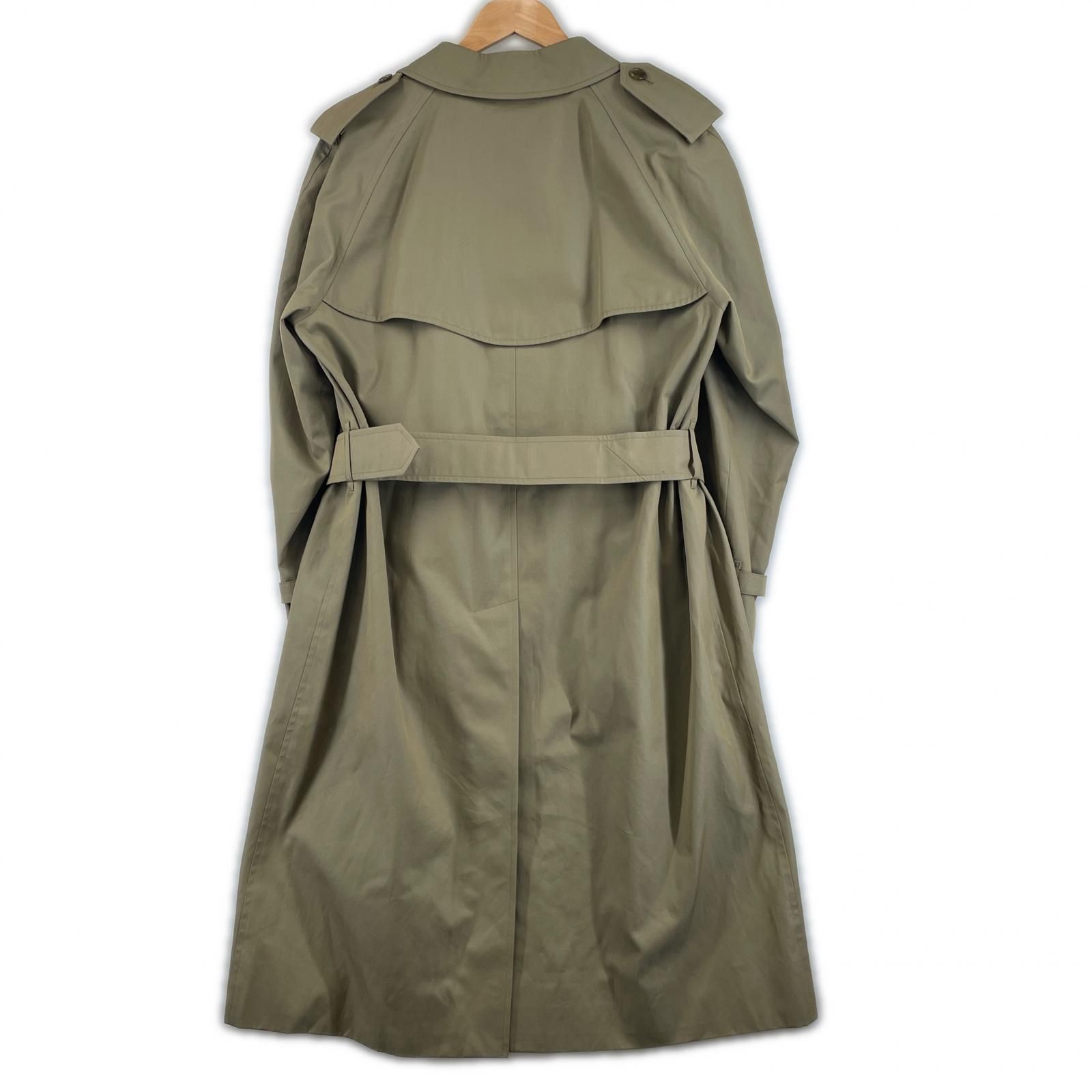 ▲Burberrys バーバリー ヴィンテージ 裏地ノバチェック 比翼仕立て シングル トレンチコート カーキ 94-175 メンズ