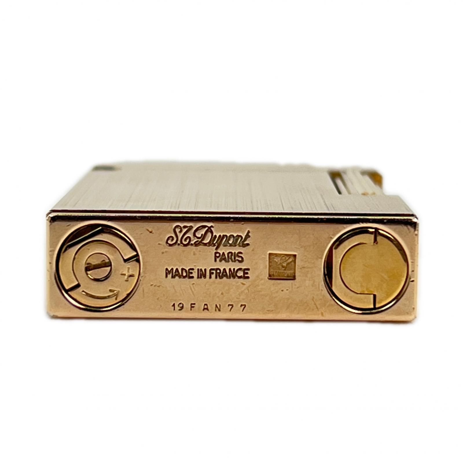 【美品】デュポン ゴールド 良品△Dupont デュポン ライン2 ヘアライン ローラー式 ガスライター