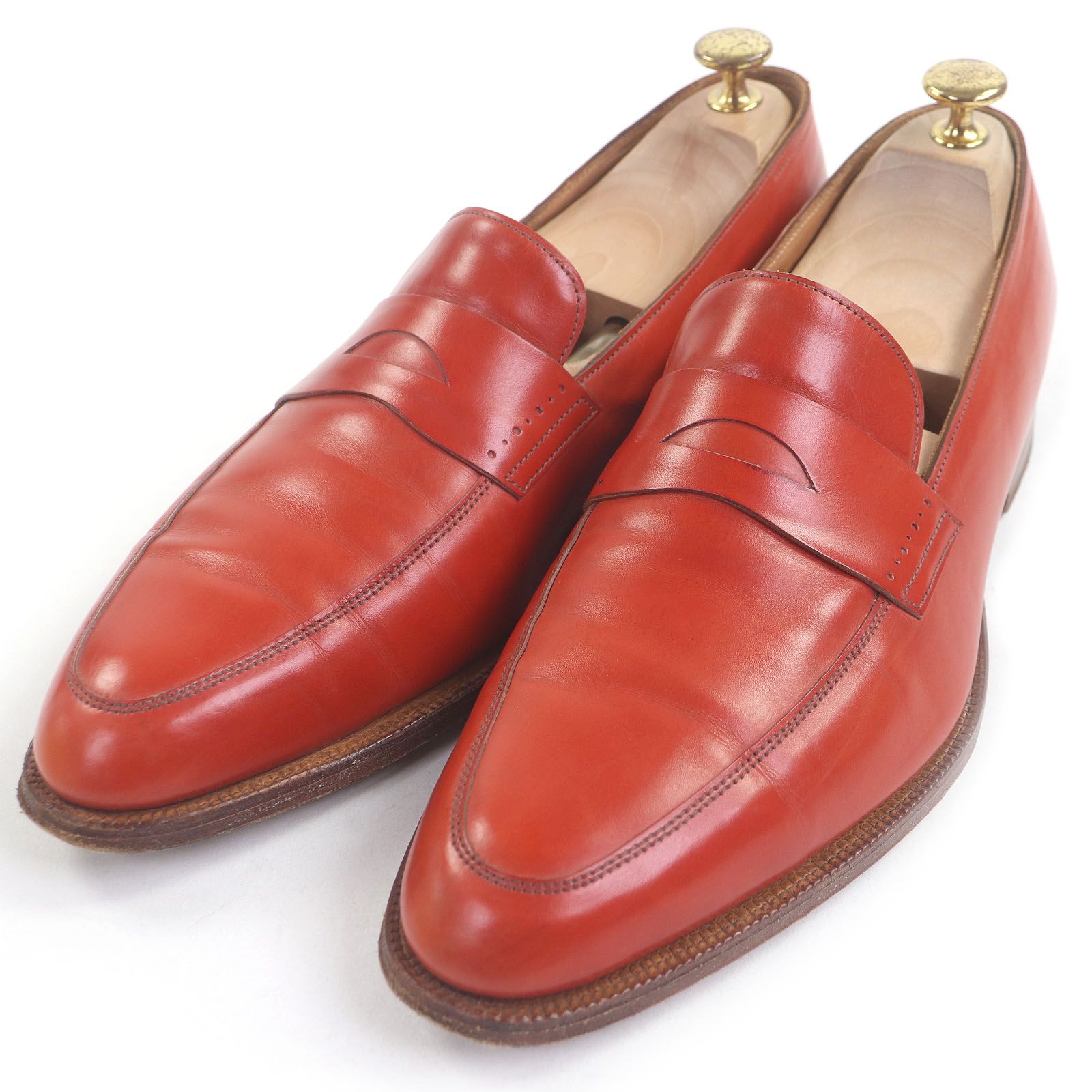 John Lobb ジョンロブ チェルトナム レザー 1105ラスト コインローファー バーンオレンジ 8.5 D 箱 保存袋付き イングランド製 メンズ