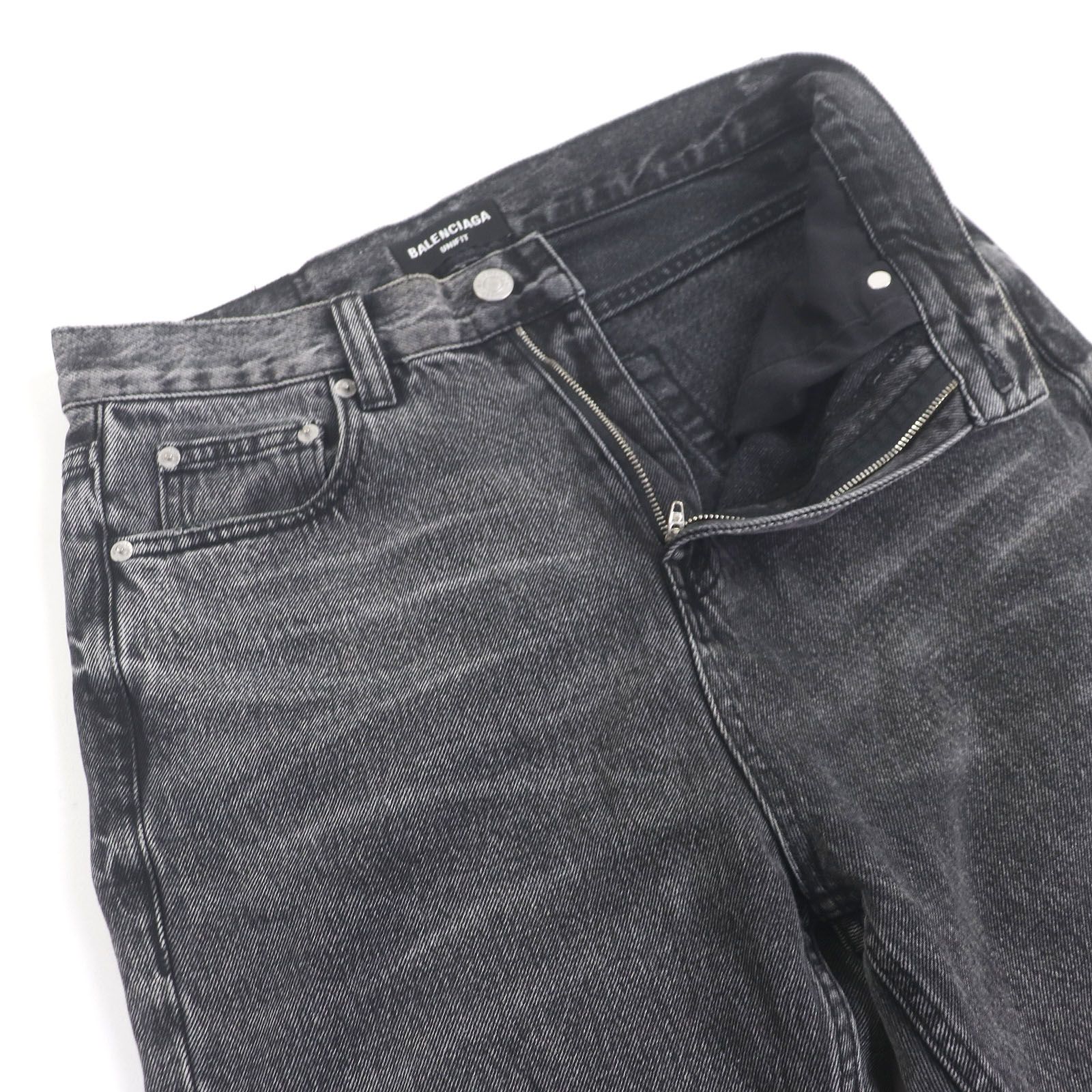 BALENCIAGAデニム 美品□BALENCIAGA バレンシアガ 22AW 697829 Flared denim ウォッシュ