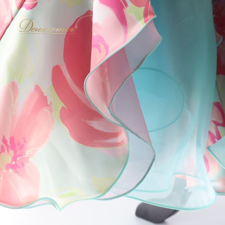 社交ダンス 衣装 スタンダード ドレス スタンダードドレス ワンピース 花柄 ミント SEKINE セキネ デモ 競技 パーティ 発表会 日本製 ピンク系 ブルー系 グリーン系 花柄 カラフル おしゃれ 可愛い 女性用 ドレス ワンピースドレス