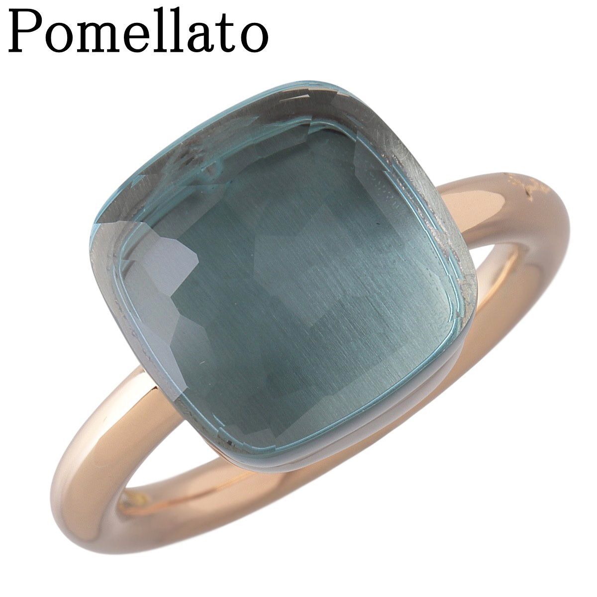 ポメラート ヌード マキシ ブルートパーズ リング 現行モデル 11号弱 750PG|WG 仕上げ済 Pomellato 24066