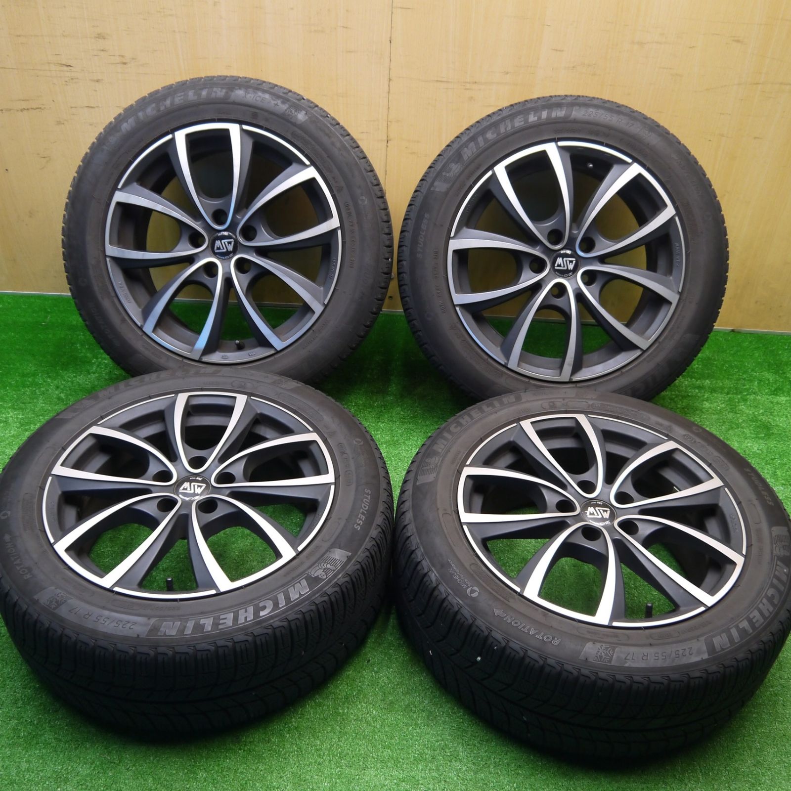 キレイ BMW 等 O Z MSW 27 225 55 R 17 スタッドレス ミシュラン X ICE 3 OZ 17インチ PCD 112 5 H ス