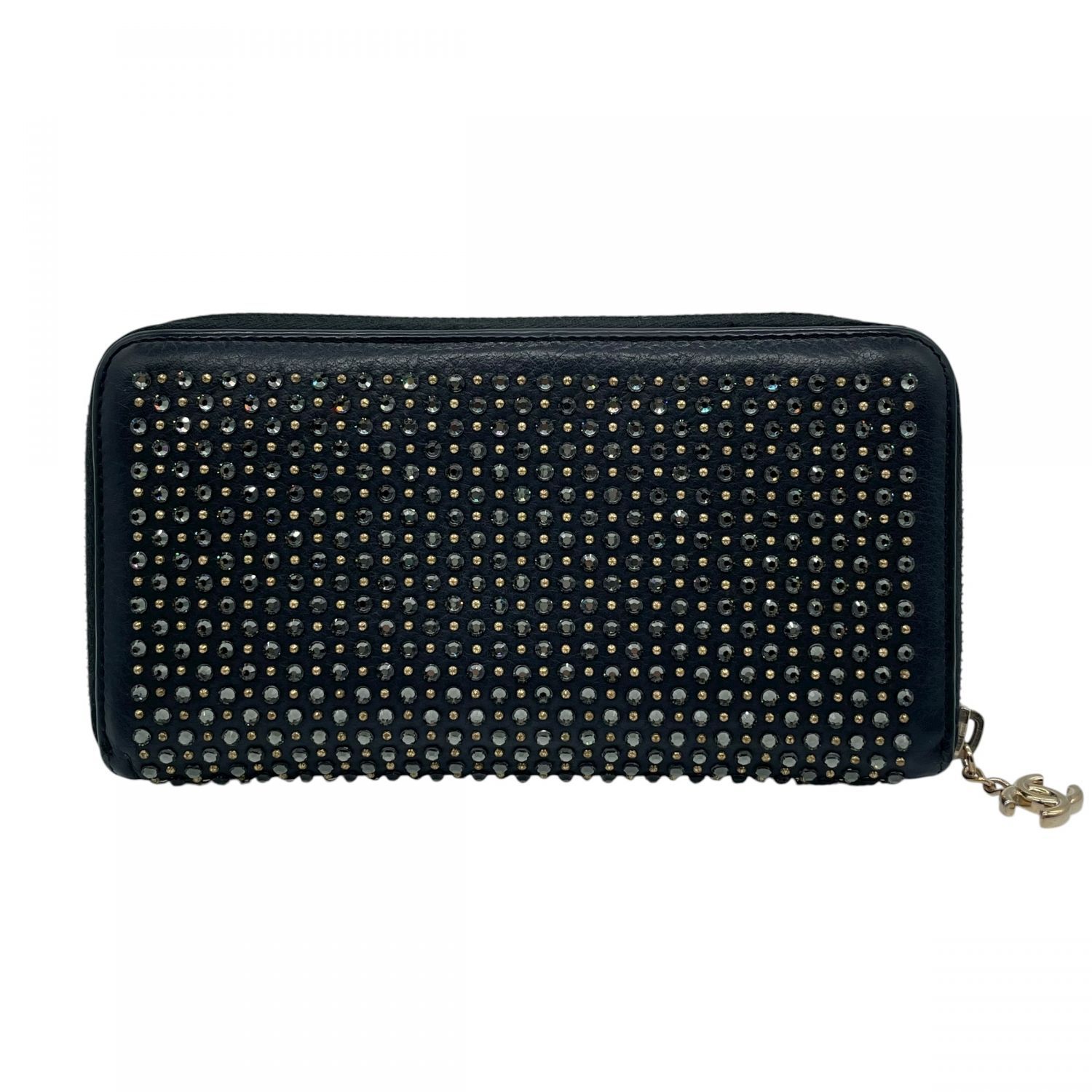 中古】 CHANEL シャネル A81010 ライトストーン スタッズ 長財布 