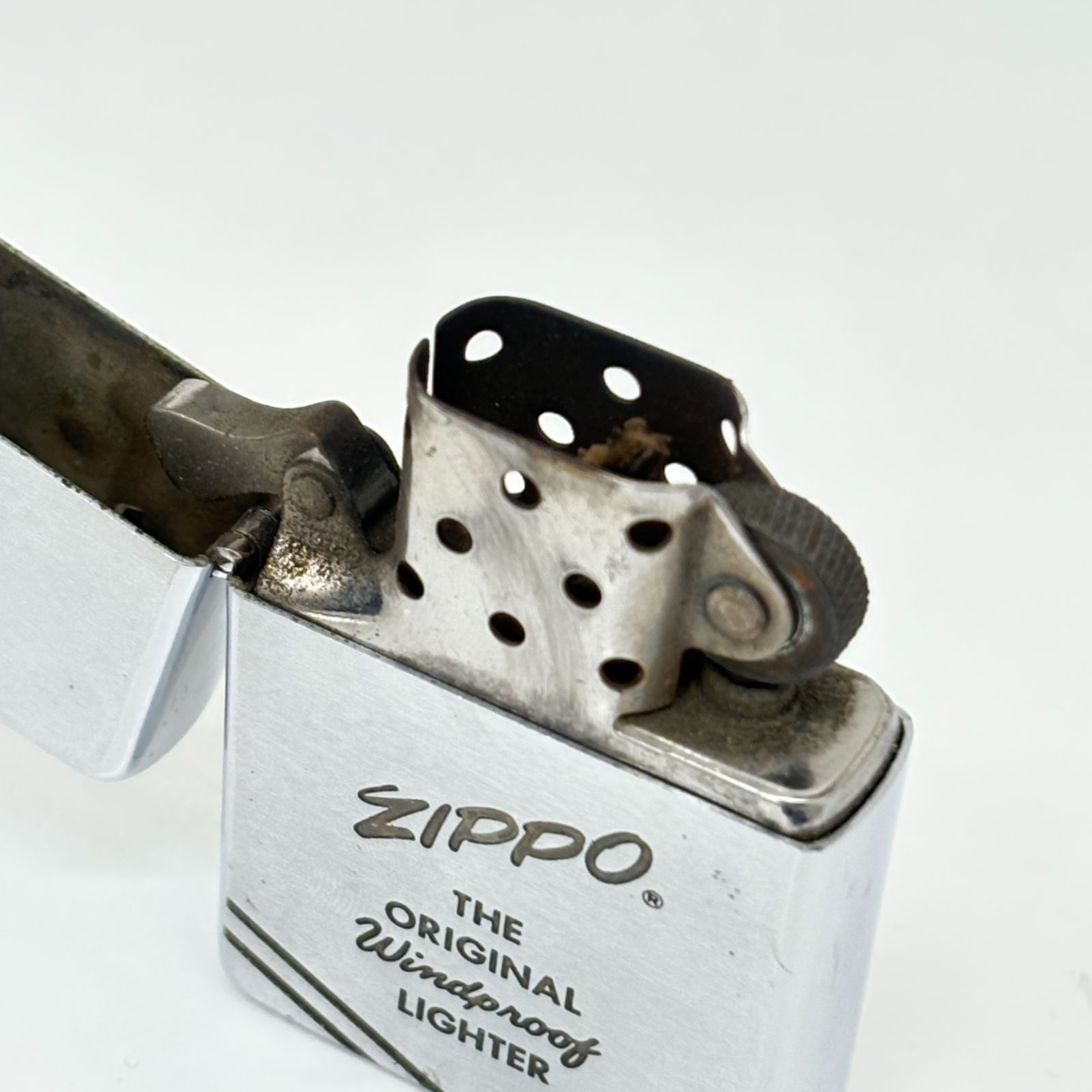 ZIPPO USA製 ダイアゴナルライン ライター IV 1988 シルバー WIND