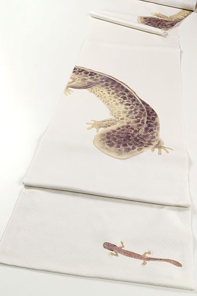 ona4591 お仕立て付き 西陣 酒井守 おしゃれ 染め 九寸 名古屋帯 井伏鱒二 山椒魚 2~3週間で発送