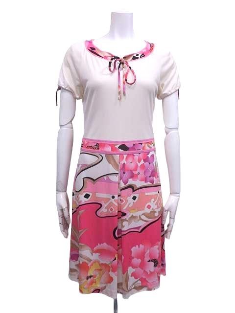 LEONARD レオナール ワンピース 半袖 サイズS 日本製 レディース_S08_セルモアから _s-0424-r