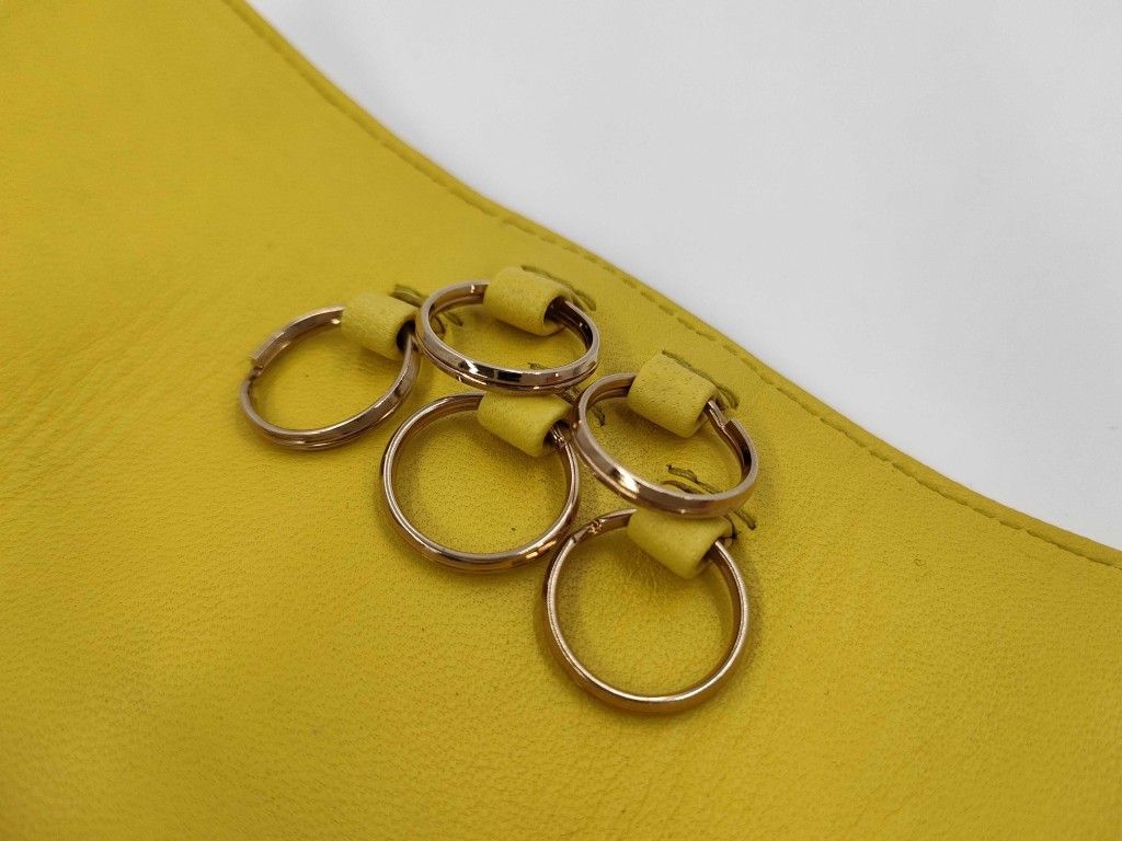 BOTTEGA VENETA ボッテガヴェネタ キーケース イントレチャート 120742 イエロー系 レザー ユニセックス 5連 ゴールド金具 新古♥展示品