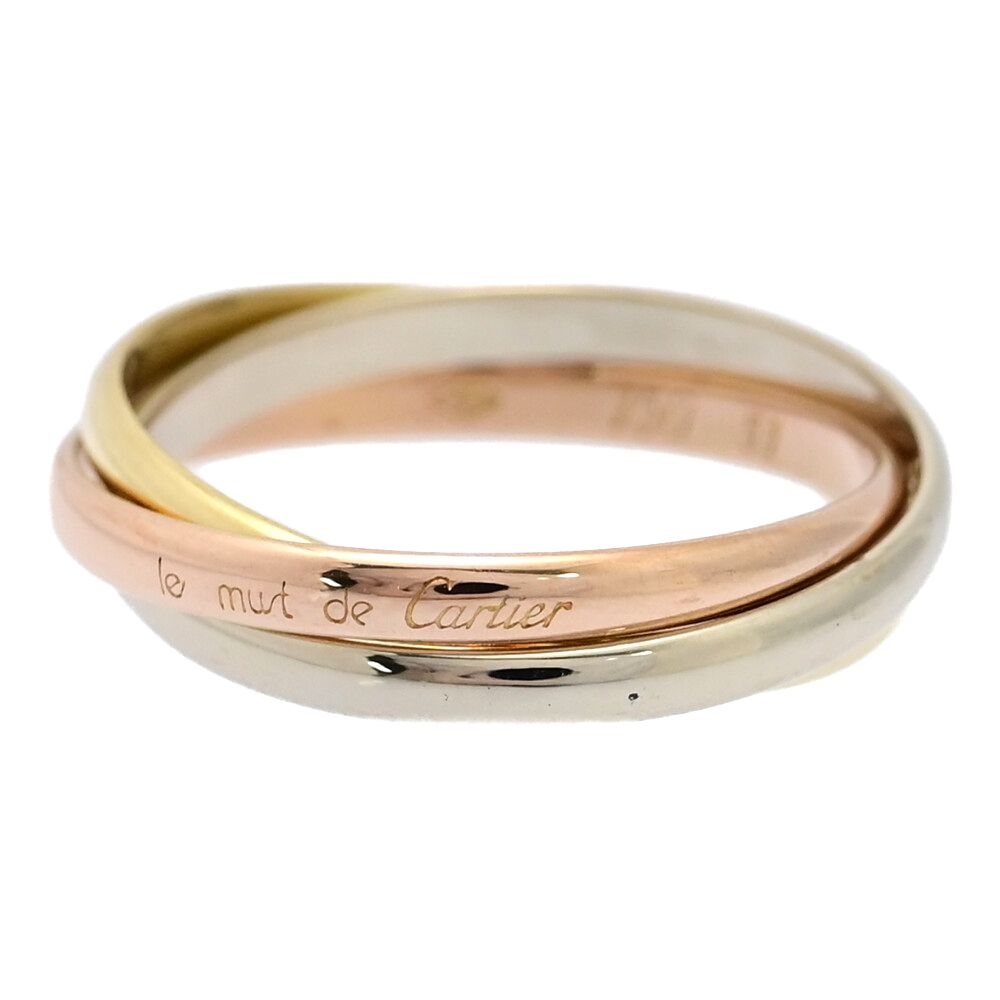 Cartier カルティエ トリニティリング・指輪|K18Y W P|750 3カラー-3.6g|9号| 49|ホワイトゴールド×ピンクゴールド|翌日配送可 ♀ S レディース 595264