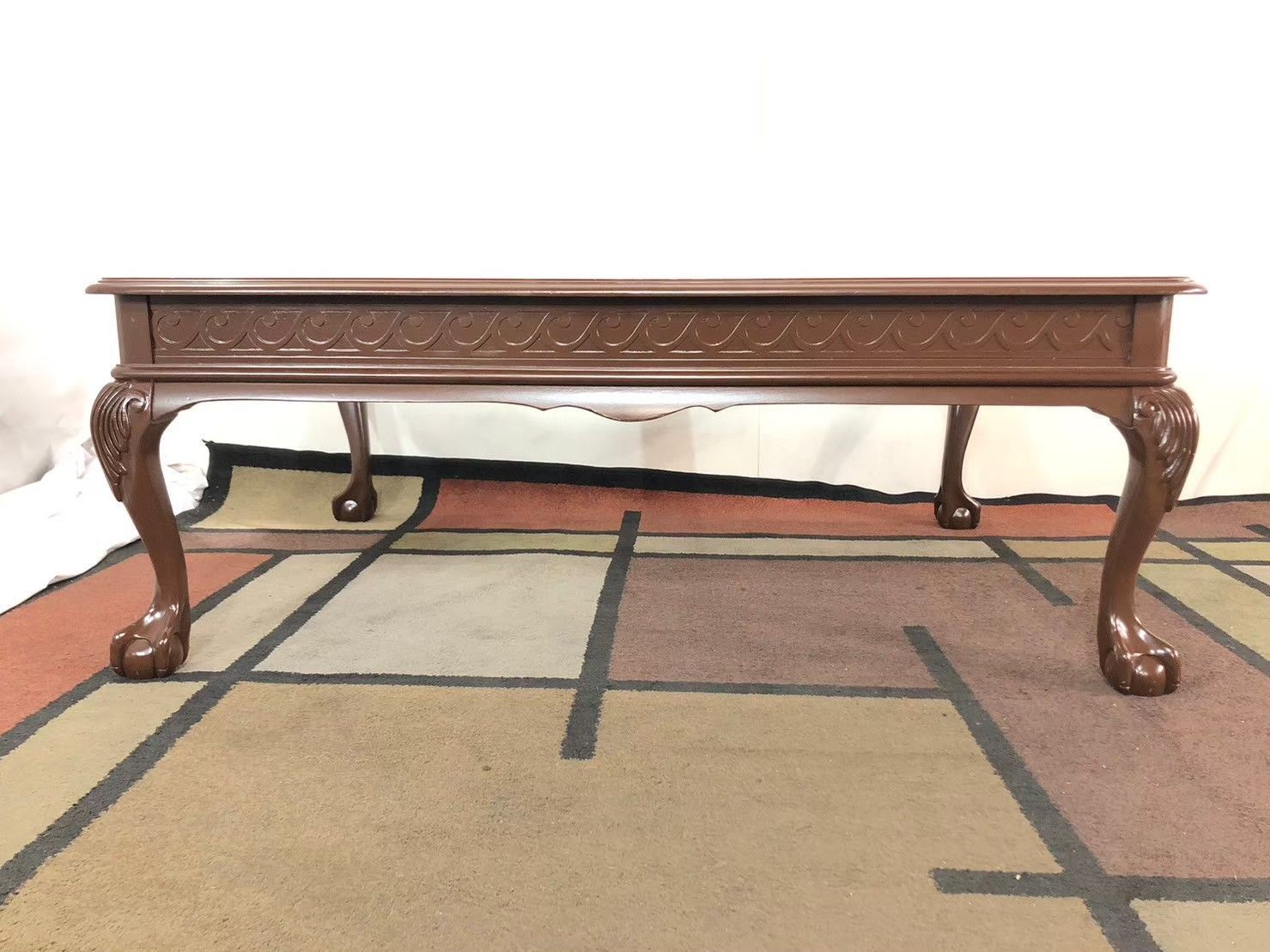 アメリカ家具 センターテーブル コーヒーテーブル ガラステーブル クロウアンドボール脚 アンティークヴィンテージ D BC20KM24