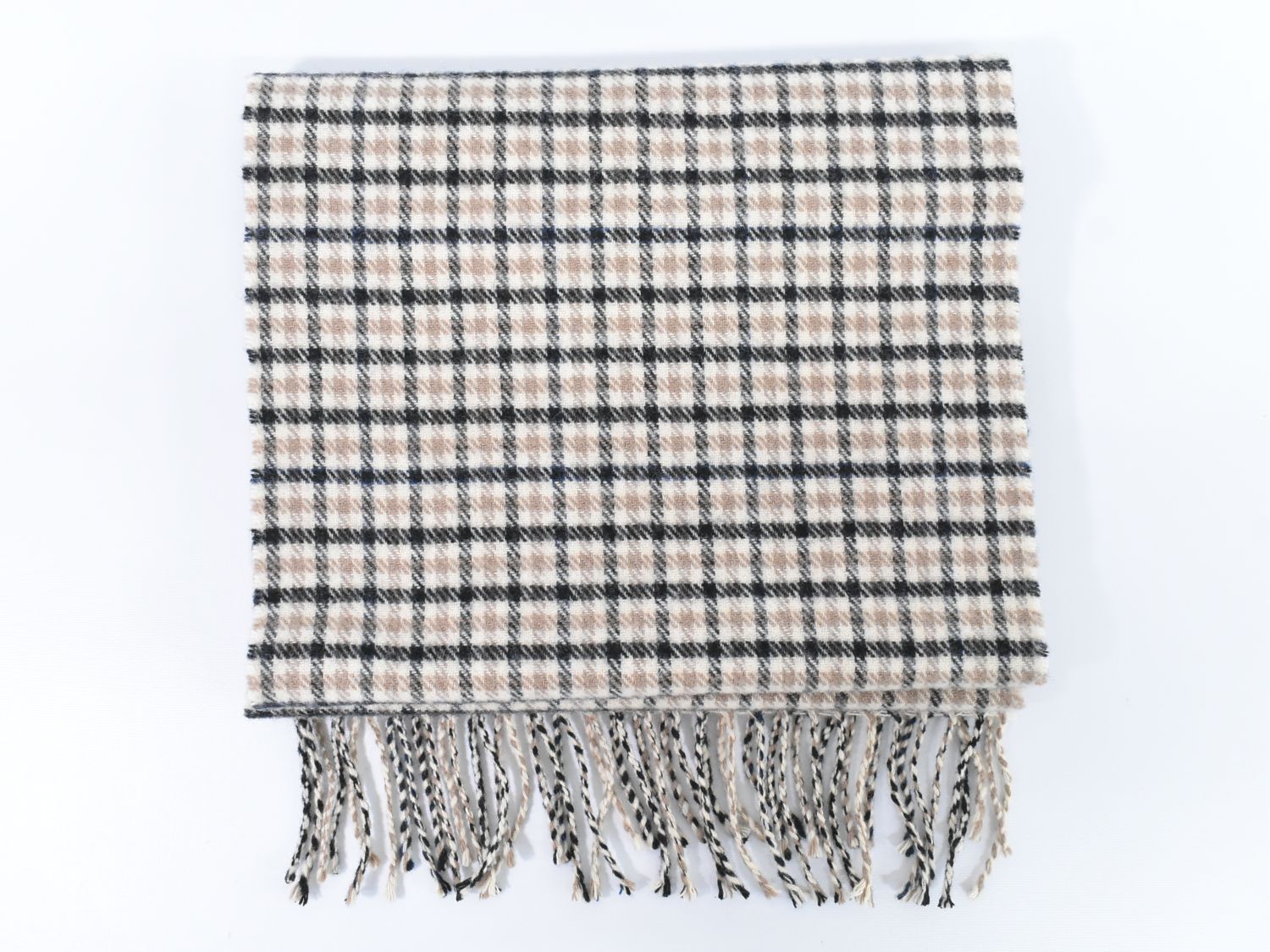 ダンヒル dunhill チェック マフラー ウール カシミヤ ベージュ マルチカラー 服飾小物 フォロー割
