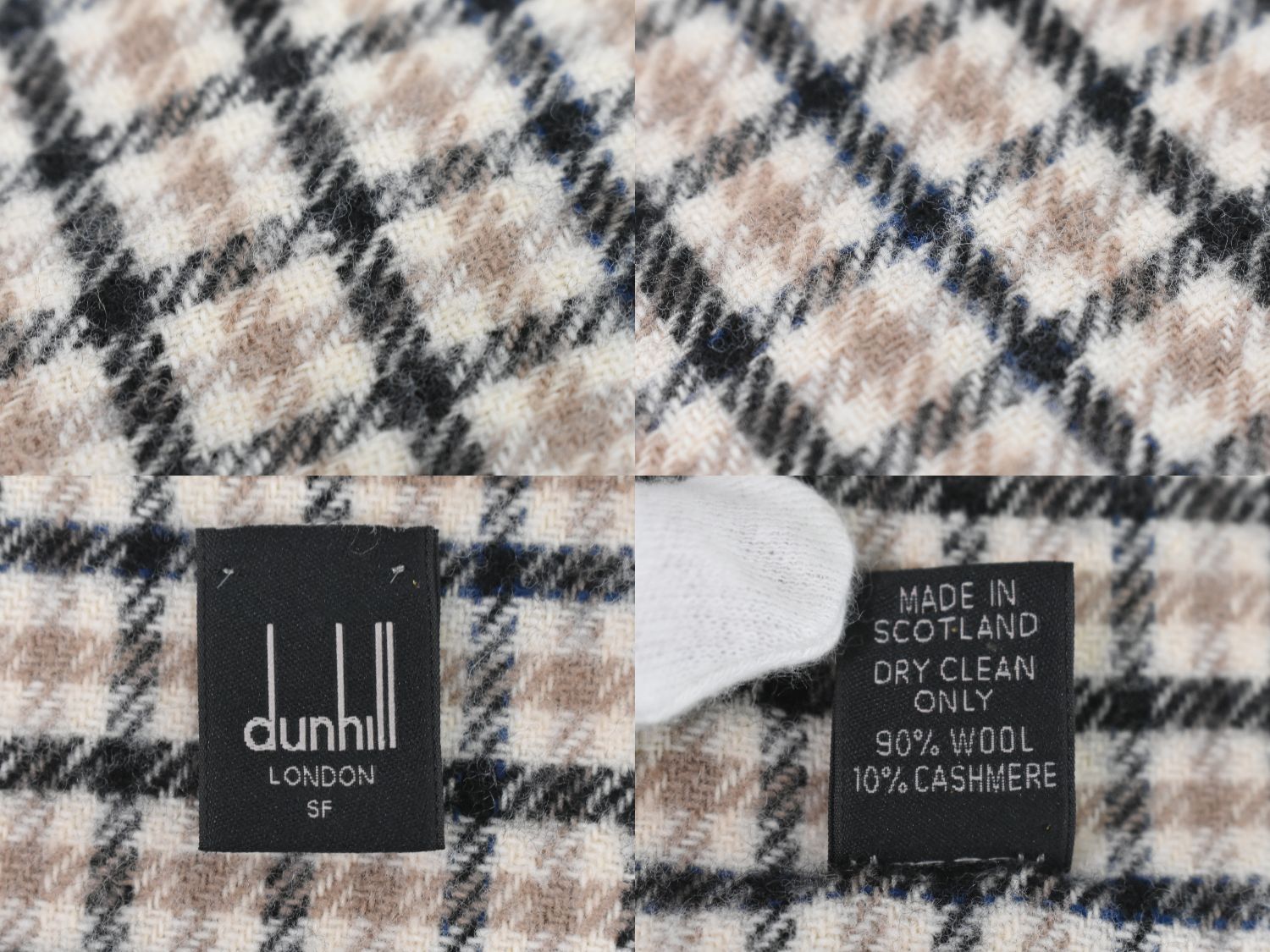  ダンヒル dunhill チェック マフラー ウール カシミヤ ベージュ マルチカラー 服飾小物 フォロー割 マフラー 小物