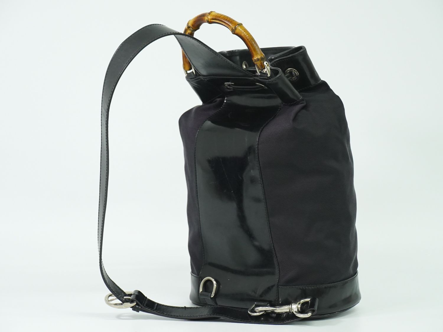 本物 グッチ GUCCI バンブー 巾着 ショルダーバッグ ボディバッグ