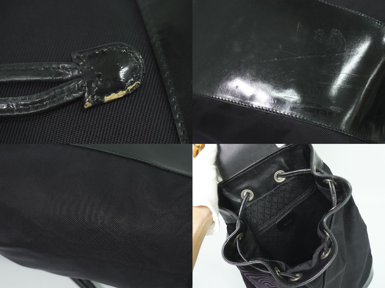 本物 グッチ GUCCI バンブー 巾着 ショルダーバッグ ボディバッグ