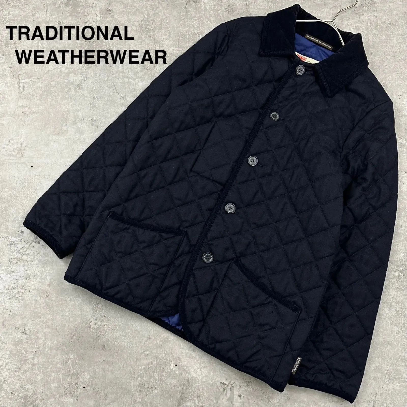Traditional Weatherwear トラディショナルウェザーウェア WAVERLY 38 キルティングジャケット ダークネイビー 裏地配色 ネイビー メンズ