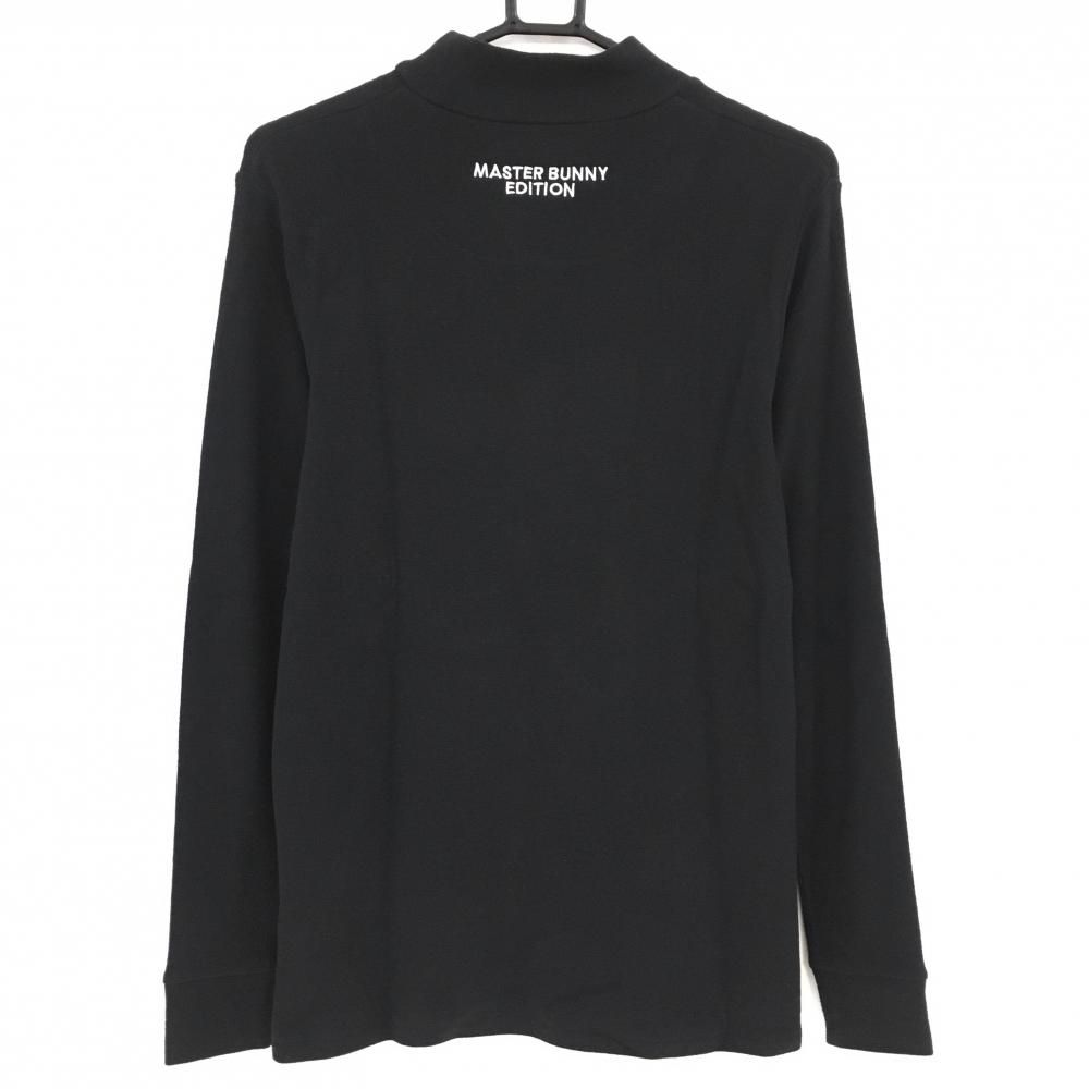 超 マスターバニー 長袖ハイネックシャツ 黒 ロゴ白 起毛素材 メンズ 4 M ゴルフウェア MASTER BUNNY EDITION