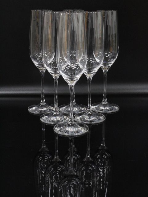 行董 6個セット ♥|保管品 ショットツヴィーゼル ヴィーニャ シャンパングラス フルートグラス 227ml AA0U17