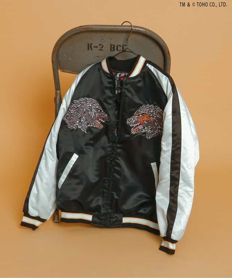 ゴジラ 蓄光刺繍リバーシブルスカジャン 大人サイズ BREEZE J516915 ブラック