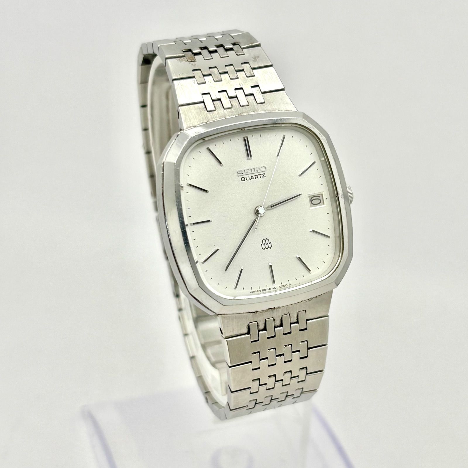 新品電池】SEIKO セイコー メンズ 腕時計 シルバー デイト オクタゴン