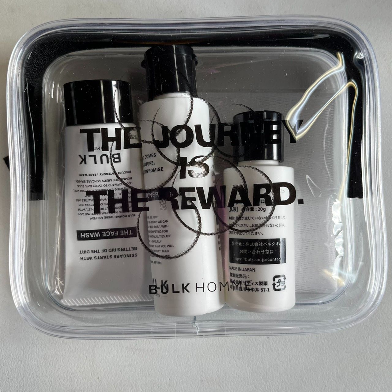 BULK HOMME バルクオム THE TRAVEL SET メンズスキンケア トラベルセット 洗顔料 化粧水 乳液 泡立てネット付