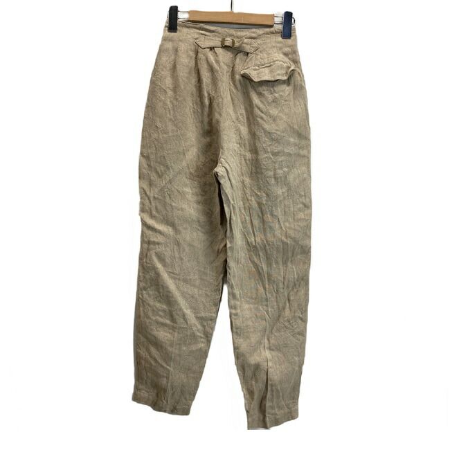 ISSEY MIYAKE スラックス 80s 80年代 筆タグ リネンパンツ ボトムス 無地 ジップフライ アジャスター付き JG42387 日本製 セミカジュアル ドメスティック 古着
