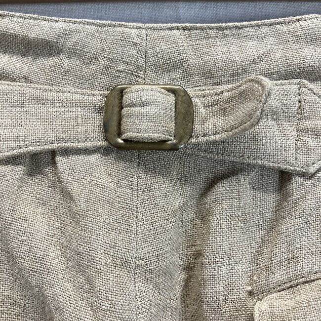 驚異の ISSEY MIYAKE スラックス 80s 80年代 筆タグ リネンパンツ ボトムス 無地 ジップフライ アジャスター付き JG42387 セミカジュアル ドメスティック 古着 最高品質を待つ！