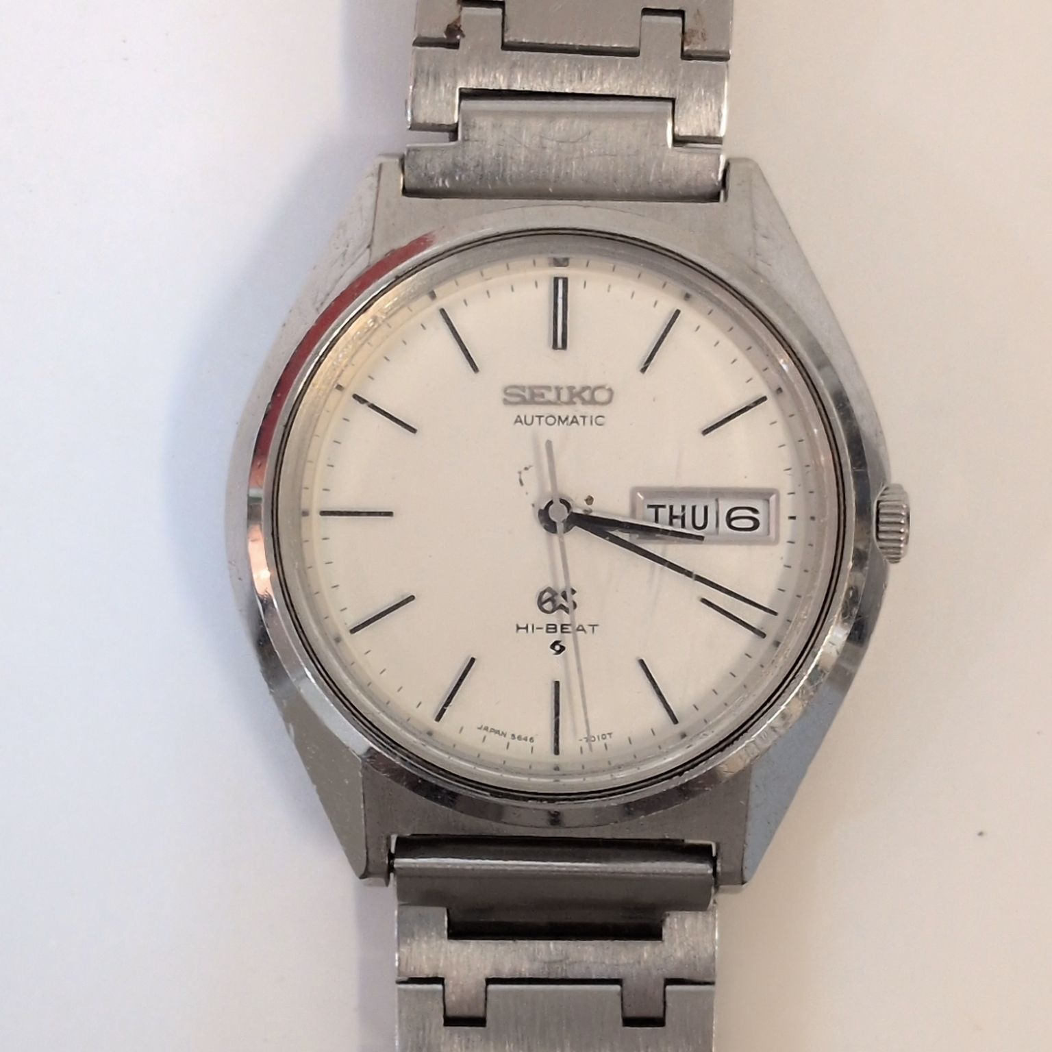 稼働品 グランドセイコー GS 腕時計 5646‐7010 ハイビート デイデイト GRAND SEIKO