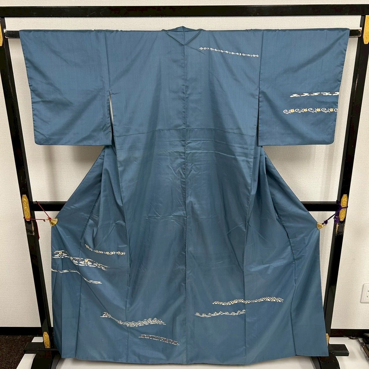 本場縞大島紬 染め大島 付下げ 素敵なデザイン 正絹 着物 MK-822 付け下げ