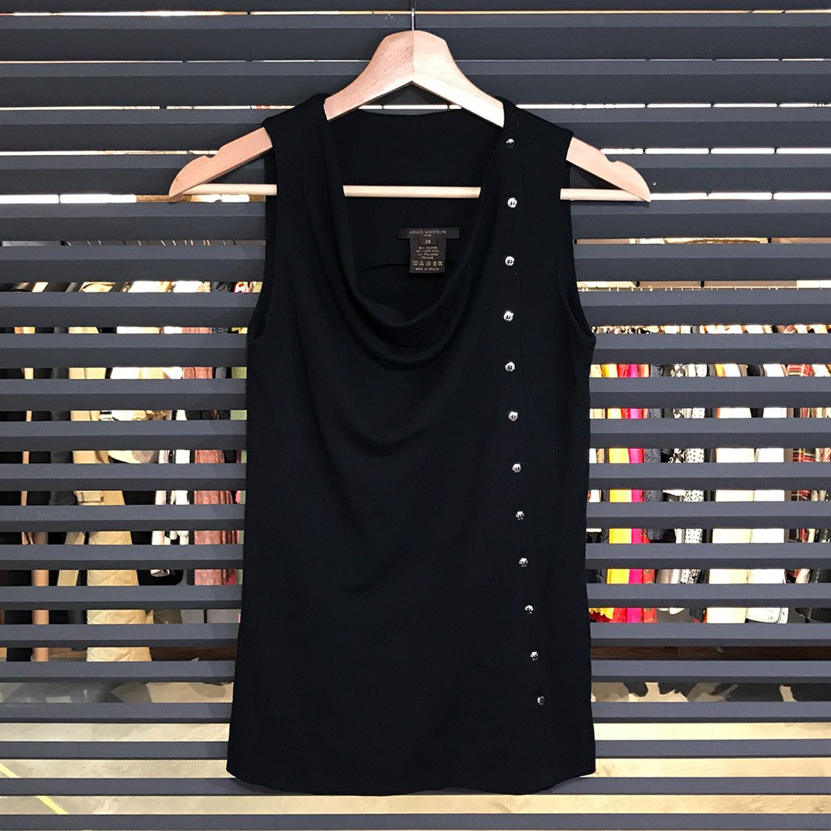 ルイヴィトン ノースリーブ チュニック トップス ブラック 36 Sサイズ 14431
