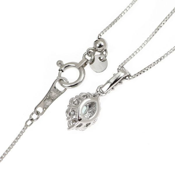 Pt900/ Pt850 パライバトルマリン ダイヤモンド ペンダントネックレス